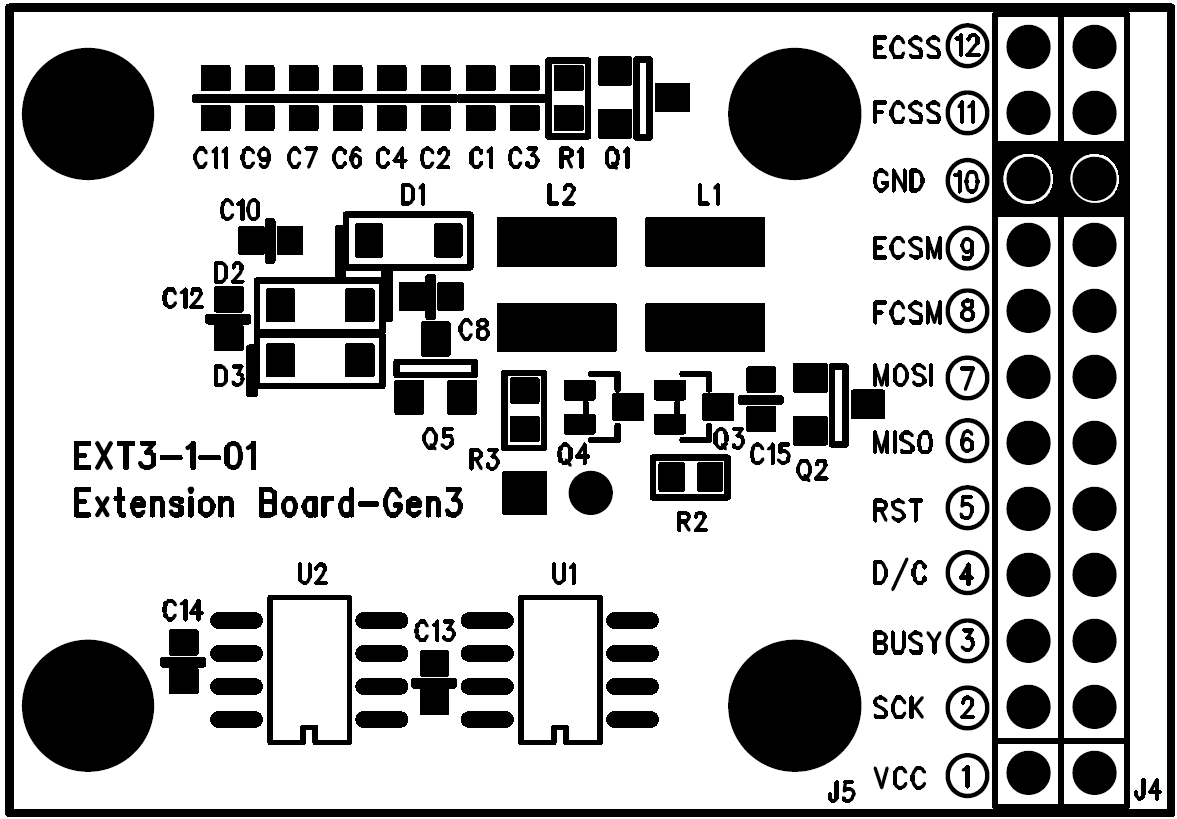 Back view of EXT3-1 board