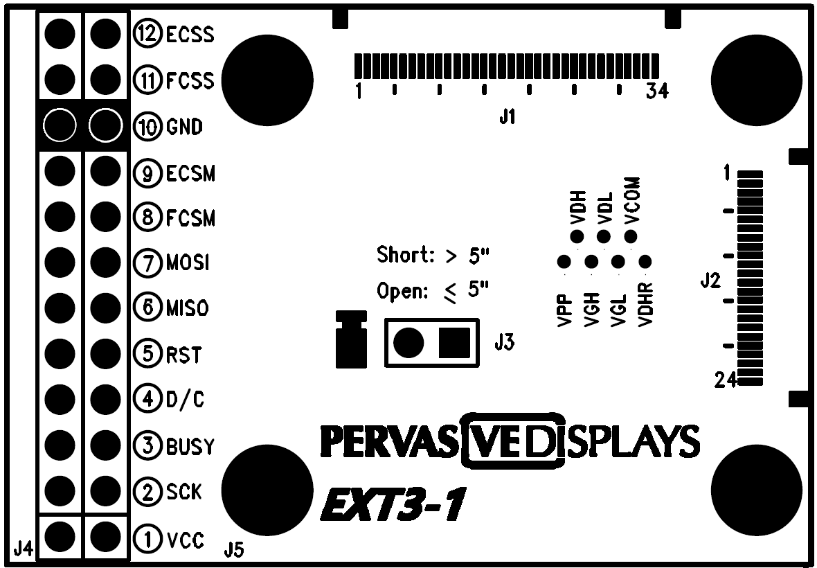 Front view of EXT3-1 board